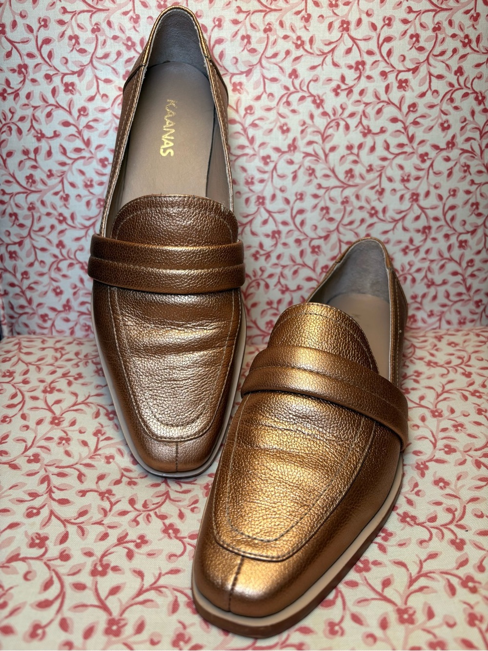 Kaanas Metallic Bronze Penny Loafers